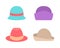 Set of Female Hats Summer Spring Autumn Mode Icons