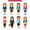 Set of female professions. Meteorologist