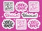 Set of feminism stickers. Feminism symbols illustration d