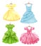 Set of festive dresses for girls.