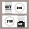 Set of festive luxury gift voucher templates with glamour silver glitter confetti