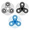Set of fidget spinner in three different types: contour, black and white and colored. Hand rotation antistress toy.