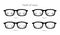 Set of Fields of view Eye frame glasses diagram fashion accessory medical illustration. Sunglass front view style