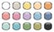 Set Of Fifteen Glossy Silver Buttons Retro Colors