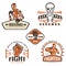 Set of fighting club emblems, MMA