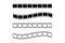 Set of film reel in black and white. Straight and wavy cinema strip. Isolated retro photo tape. Vintage template of digital video