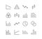 Set of finance and chart icons, graph, diagram, arrow, growth.
