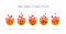 Set of fire emoticons, icon pack, emoji isolated on white background. vector illustration.Using flat colors