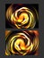 A set of fire-gold abstract backgrounds. A glowing Golden vortex.