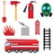 Set of fire prevention objects.