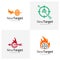 Set of Fire Target logo vector template, Creative Target logo design concepts, Icon symbol, illustration