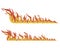 Set of fires. Collection of fire walls. Illustration of a burning strip. Flame drawing. Flaming wall. Vector