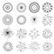 Set of fireworks icons. Holiday, festival, party. Celebrating New Year. Bright flashe