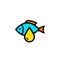 Set of fish oil icon flat symbol