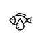 Set of fish oil icon line symbol