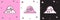 Set Fisherman hat icon isolated on pink and white, black background. Vector