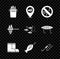 Set Fishing bucket with fishes, Location fishing, No, boots, hook, line and float, net and under water icon. Vector