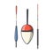 Set of fishing floats isolated on a white background. Color line art. Modern design.