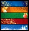 Set of five Christmas banners