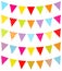 Set Of Five Colorful Pennants Dots Pattern