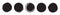 Set of five different grunge circles in black