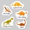 Set of five Dinosaurs stickers.
