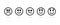 Set of five emoticons with funny expression of their satisfaction