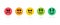 Set of five emoticons with funny expression of their satisfaction - colored version