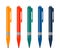 Set of five multi-colored pens
