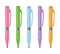 Set of five multi-colored pens