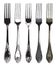 Set of five realistic forks in retro style