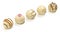 Set of five white chocolate pralines