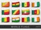 Set of flag labels of all countries