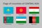 Set of flags of Central Asian