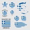 Set of flags of Greece. Vector Illustration