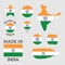 Set of flags of India. Vector Illustration