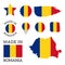 Set of flags of Romania. Vector Illustration