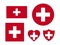 Set of Flags of Switzerland