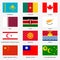 Set Flags of world sovereign states. Vector