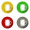 Set flat beer icons in four variant