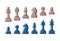 Set of flat chess piece icons isolated on white background. Board game. Black silhouettes.