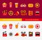 Set of flat cinema icons for online