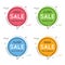 Set of flat circle speech bubble shaped banners, price tags, sti