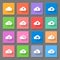 Set of flat cloud icons