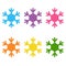 Set of flat colored simple web icons winter snowflakes , vector illustration