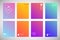 Set of flat colorful gradient backgrounds, folder, flyer template