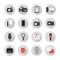 Set of flat colorful vector journalism icons. Mass