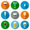 Set of flat design alcohol glasses icons