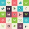 Set of flat design butterfly icons
