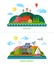 Set of flat design ecology background illustrations